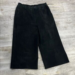 Leather Brandon Thomas Black Wide Leg Pants‎ trousers leather ankle16 women’s
